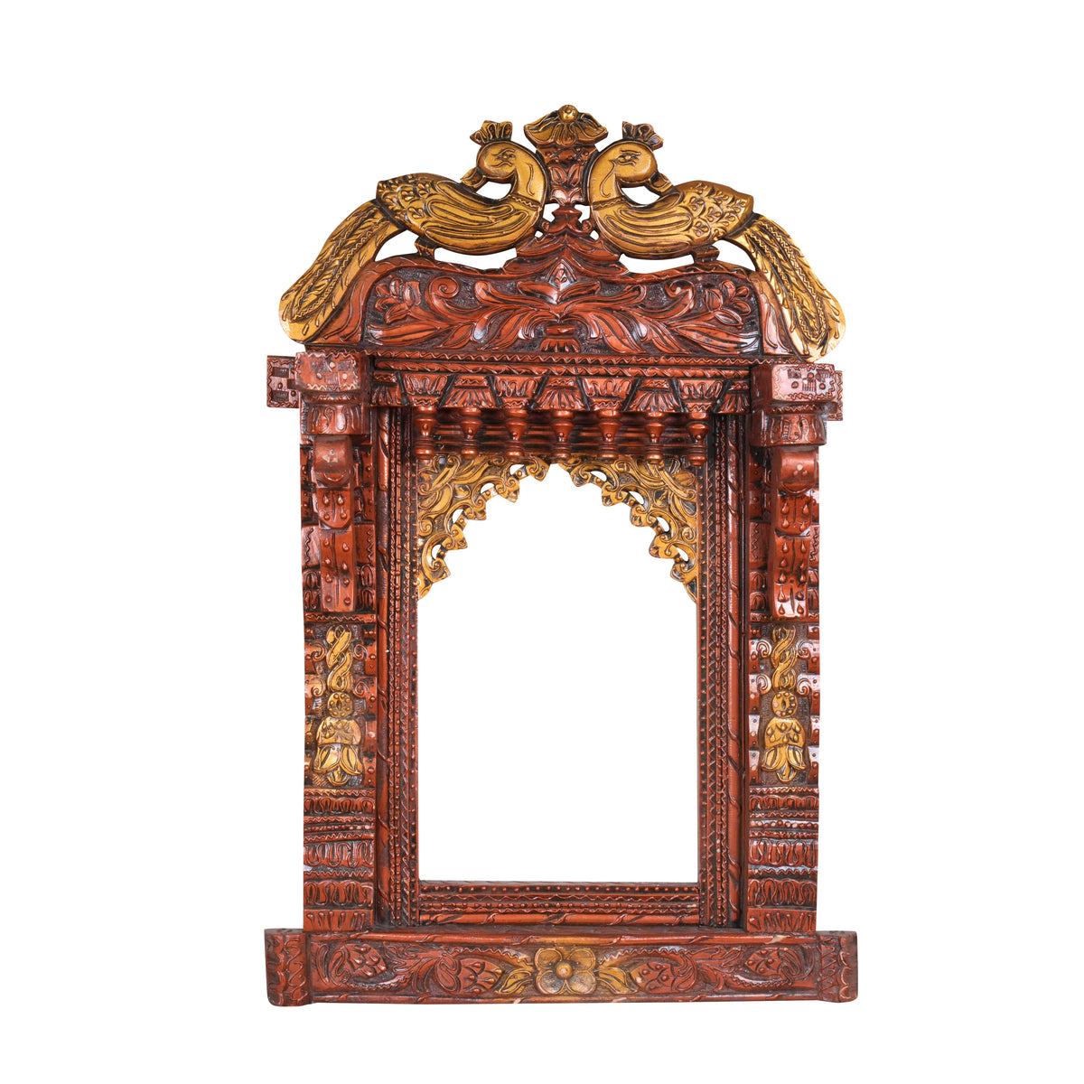 Handcrafted Rajasthani Wooden Decorative Photo Frame (Jharoka) – Beautiful Intricate Carved Design for Home Décor