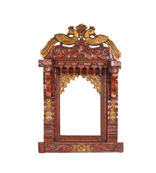 Handcrafted Rajasthani Wooden Decorative Photo Frame (Jharoka) – Beautiful Intricate Carved Design for Home Décor