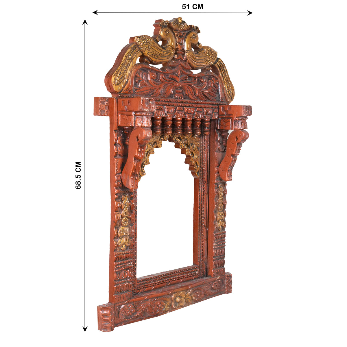 Handcrafted Rajasthani Wooden Decorative Photo Frame (Jharoka) – Beautiful Intricate Carved Design for Home Décor