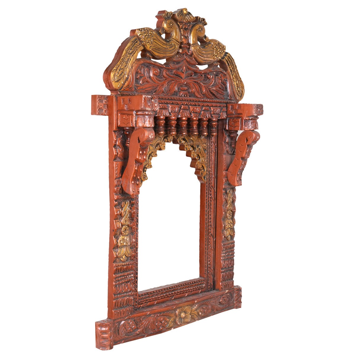 Handcrafted Rajasthani Wooden Decorative Photo Frame (Jharoka) – Beautiful Intricate Carved Design for Home Décor