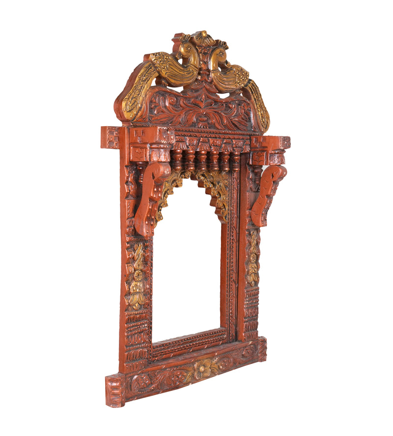 Handcrafted Rajasthani Wooden Decorative Photo Frame (Jharoka) – Beautiful Intricate Carved Design for Home Décor