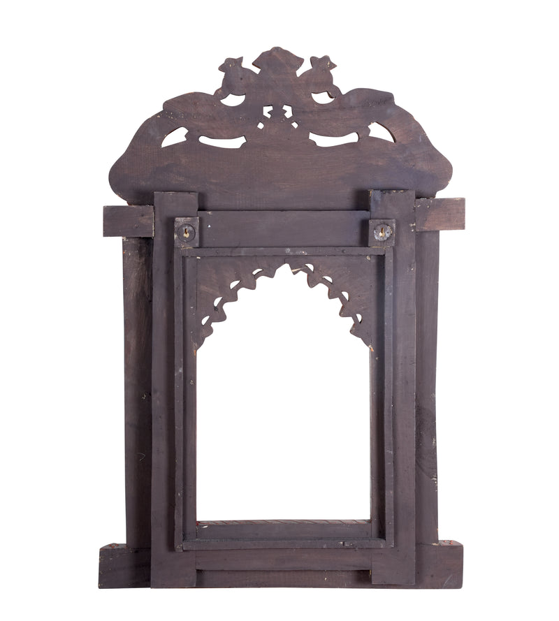 Handcrafted Rajasthani Wooden Decorative Photo Frame (Jharoka) – Beautiful Intricate Carved Design for Home Décor