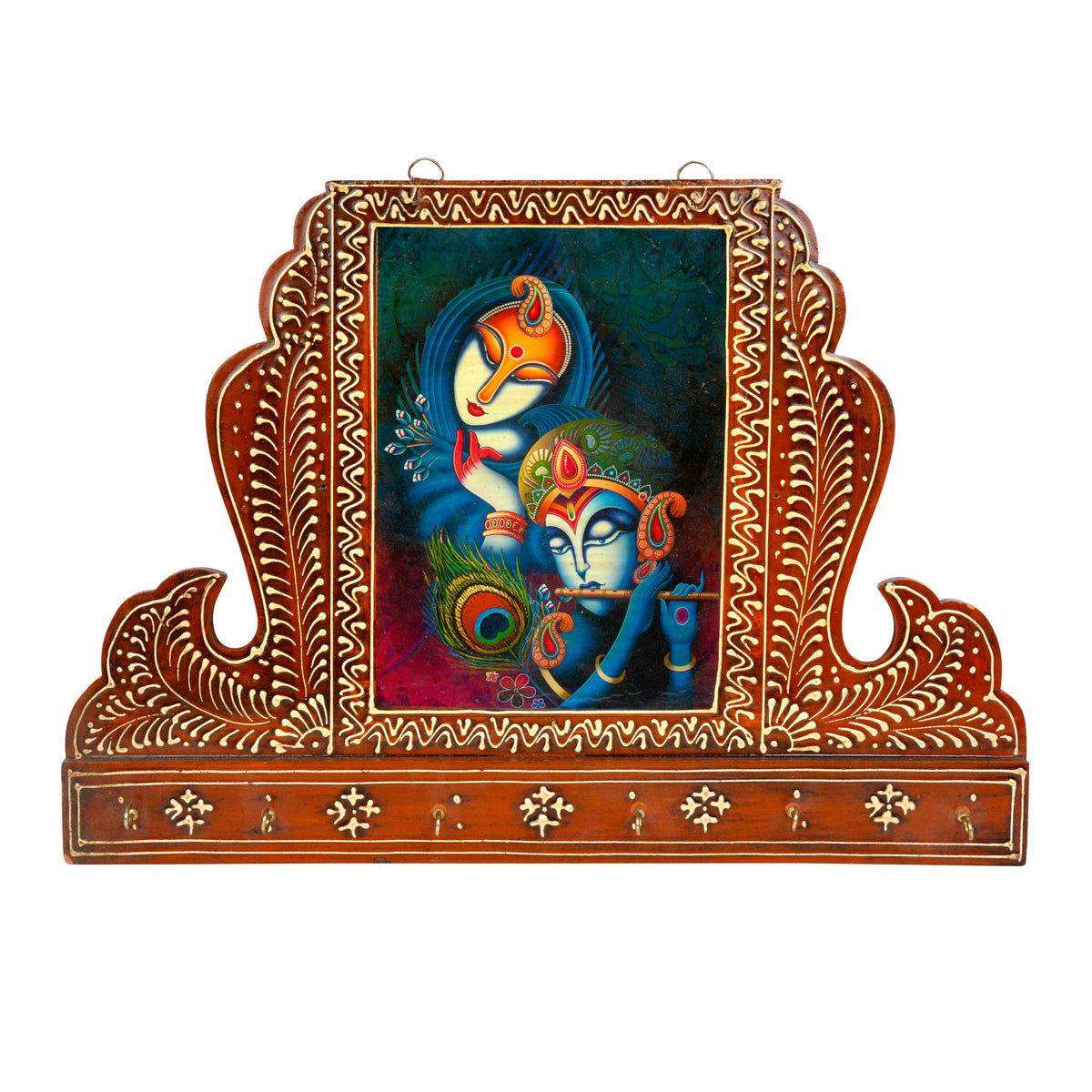 Traditional Rajasthani Wooden Wall Hook – Handcrafted Decorative Piece