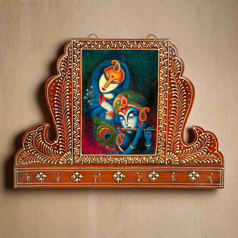 Traditional Rajasthani Wooden Wall Hook – Handcrafted Decorative Piece