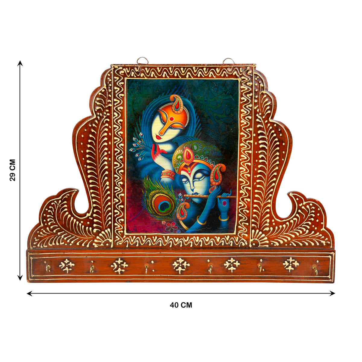 Traditional Rajasthani Wooden Wall Hook – Handcrafted Decorative Piece