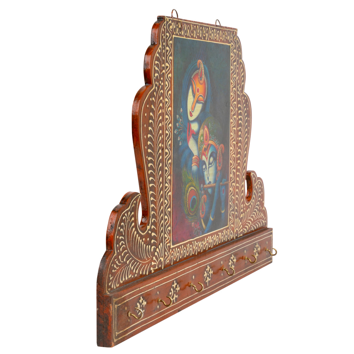 Traditional Rajasthani Wooden Wall Hook – Handcrafted Decorative Piece