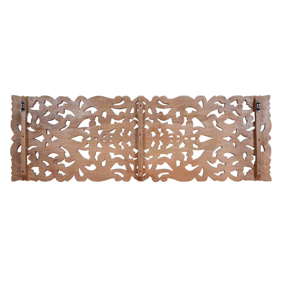 Aranya Panel - Hand-Carved Wooden Wall Panel with Botanical Motifs