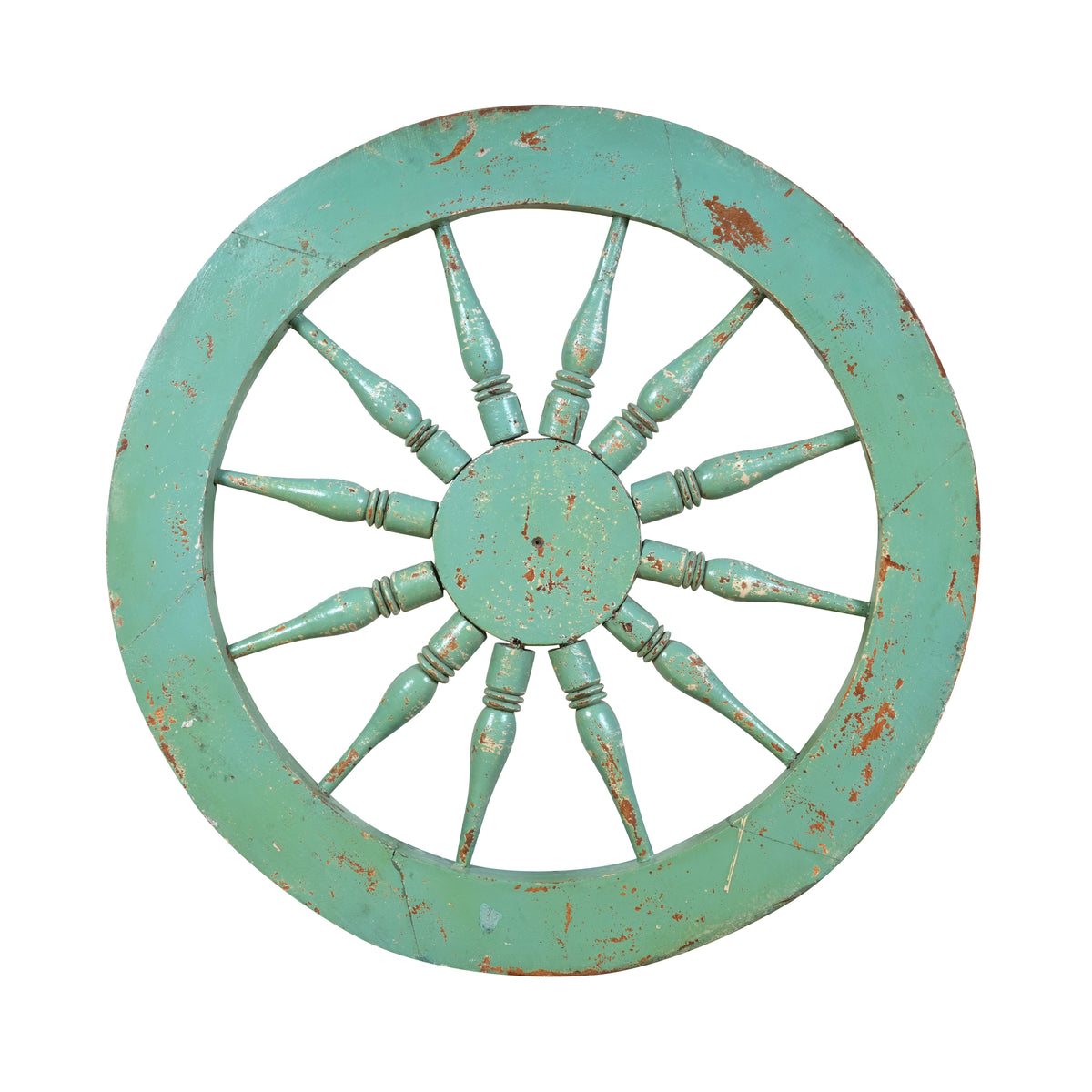 Chakra Panel - Handcrafted Wooden Wall Accent with Spoke Wheel Design