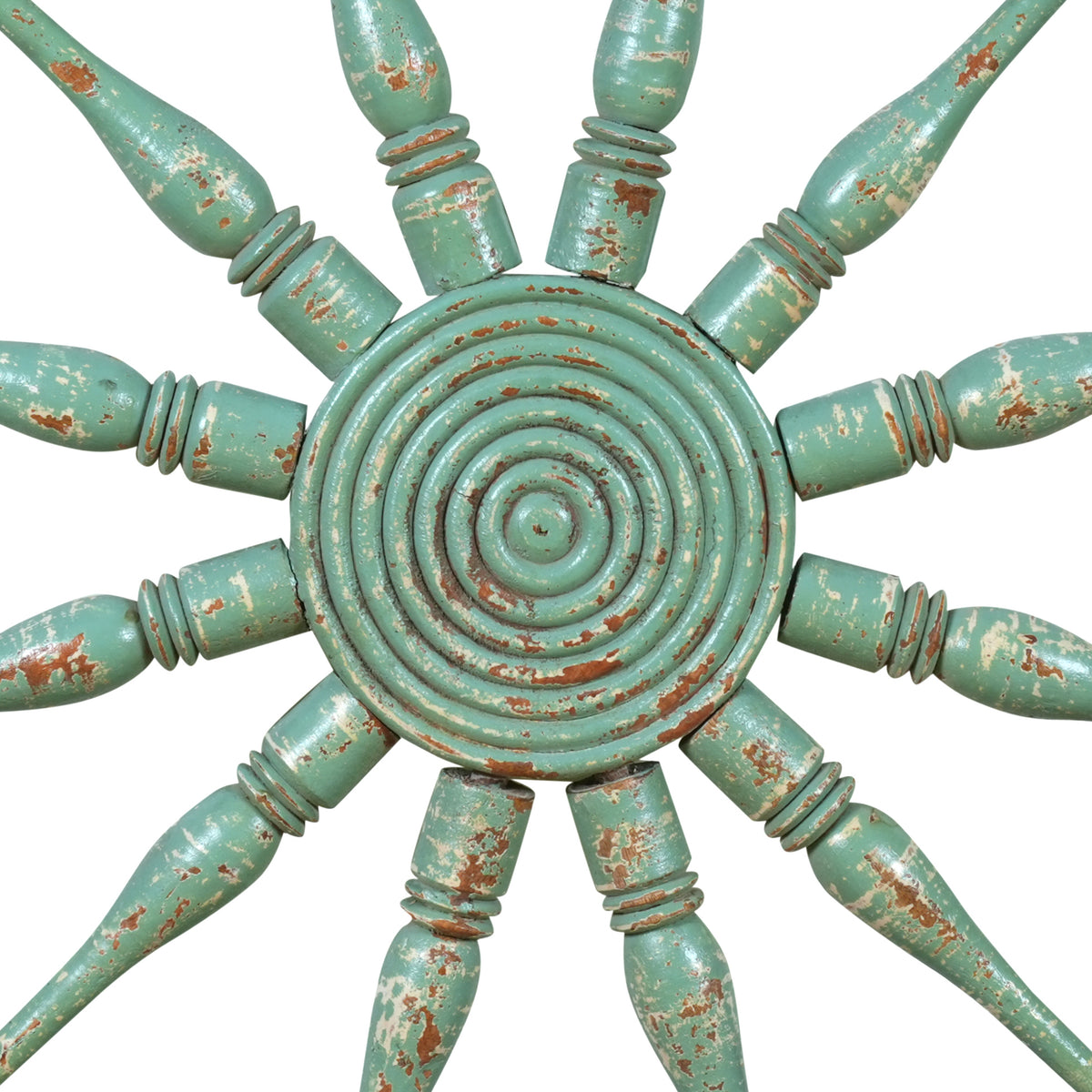 Chakra Panel - Handcrafted Wooden Wall Accent with Spoke Wheel Design