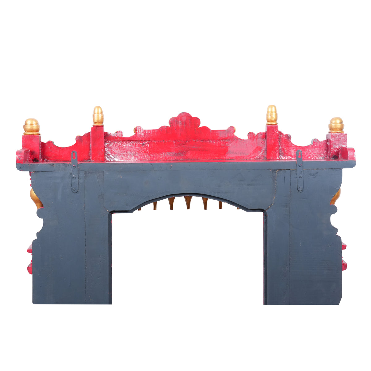 The Royal Chamber Jharokha - Grand Hand-Painted Wooden Jharokha Wall Frame with Storage