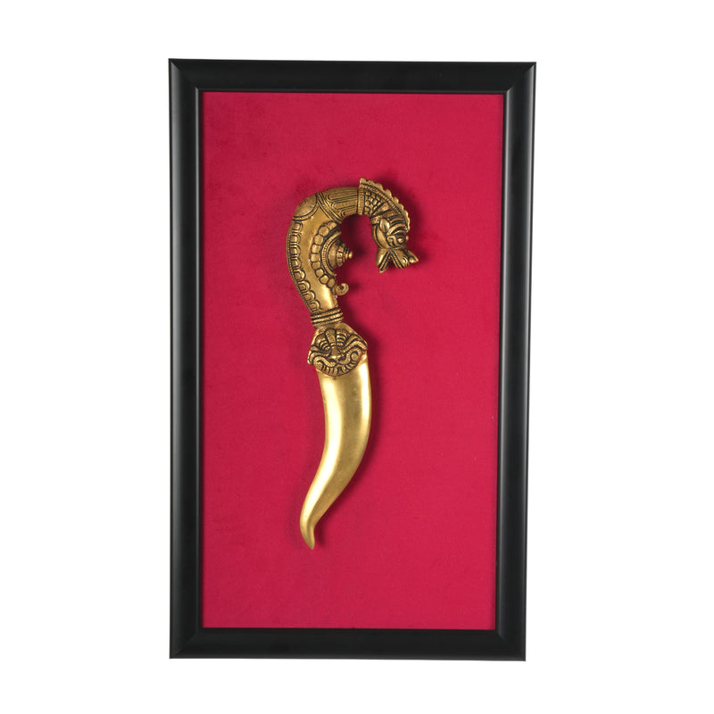 Handcrafted Traditional Brass Royal Dagger Frame | Framed Velvet Wall Art