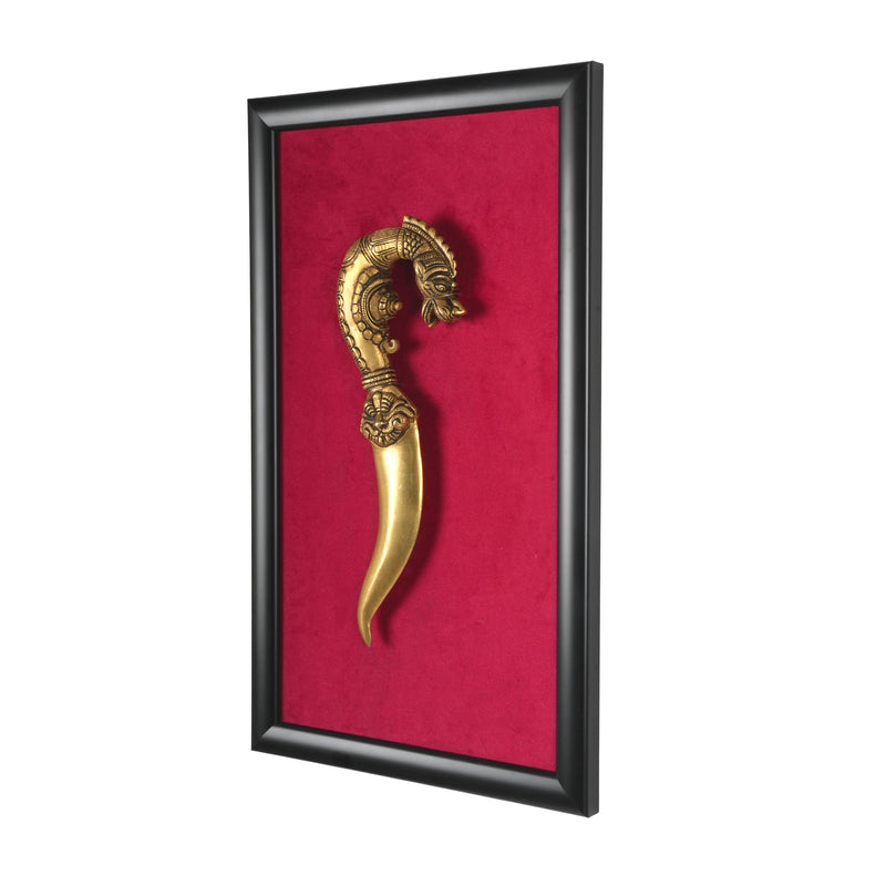 Handcrafted Traditional Brass Royal Dagger Frame | Framed Velvet Wall Art