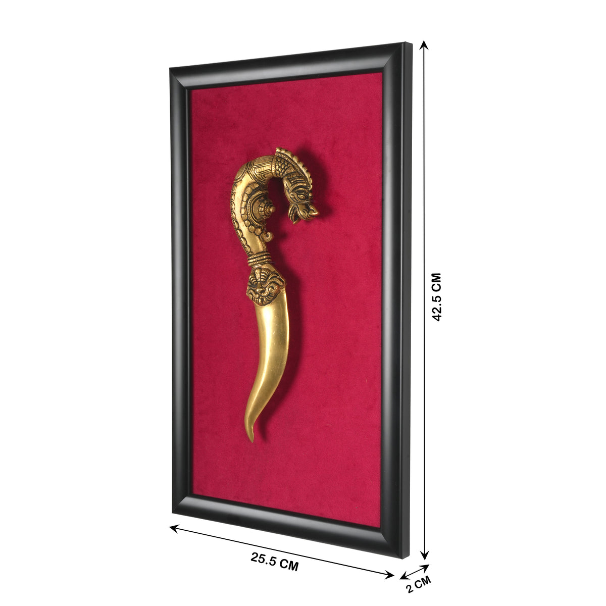 Handcrafted Traditional Brass Royal Dagger Frame | Framed Velvet Wall Art