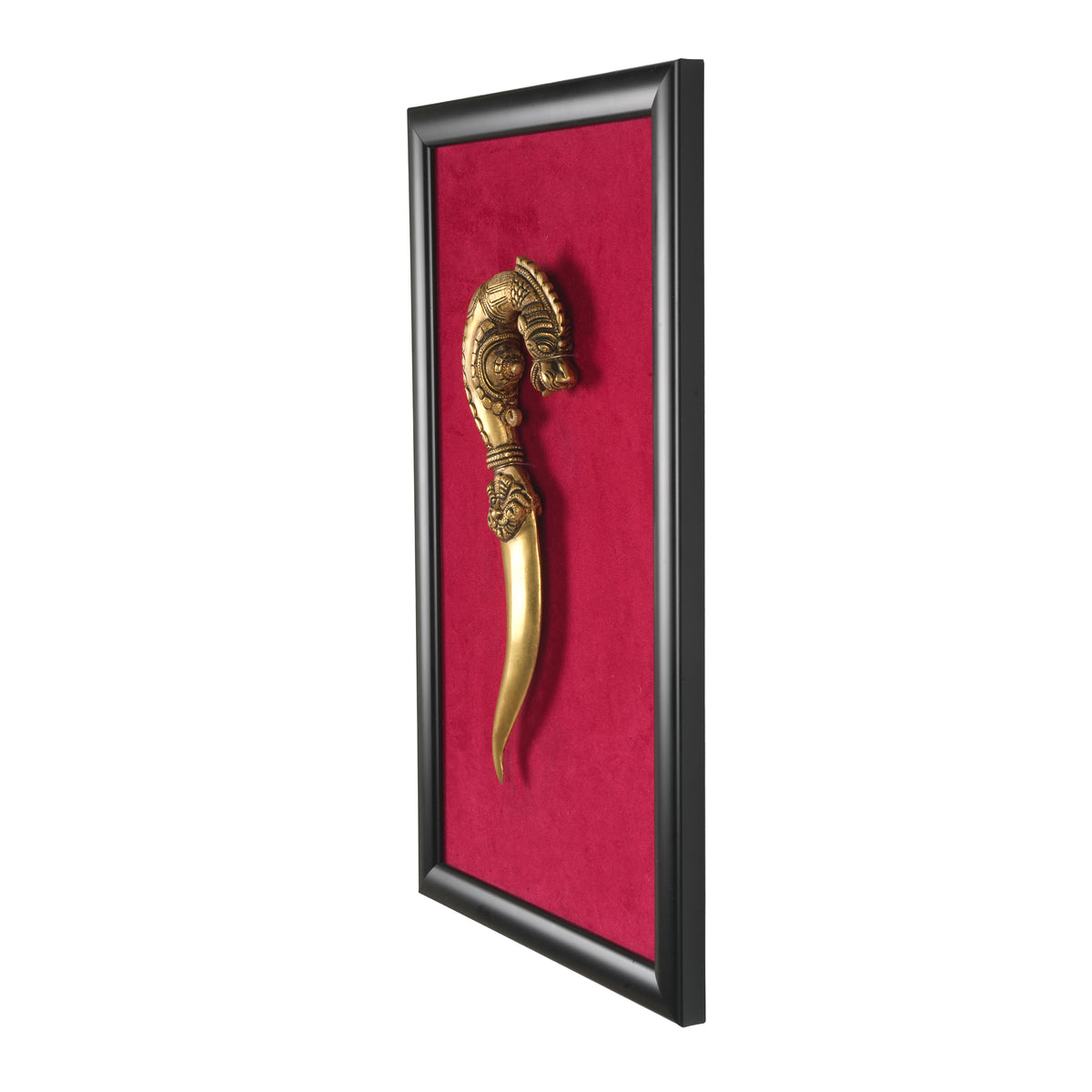 Handcrafted Traditional Brass Royal Dagger Frame | Framed Velvet Wall Art