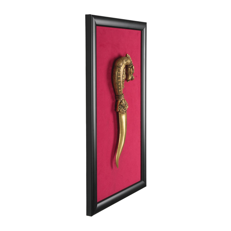 Handcrafted Traditional Brass Royal Dagger Frame | Framed Velvet Wall Art