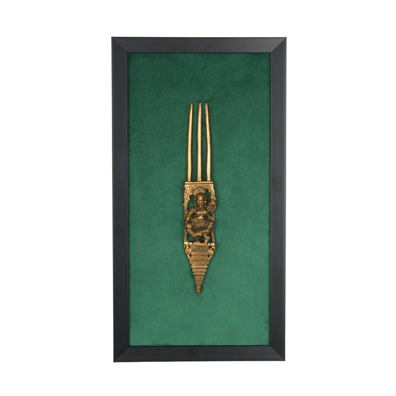 Handcrafted Traditional Brass Royal Comb Frame | Framed Velvet Wall Art