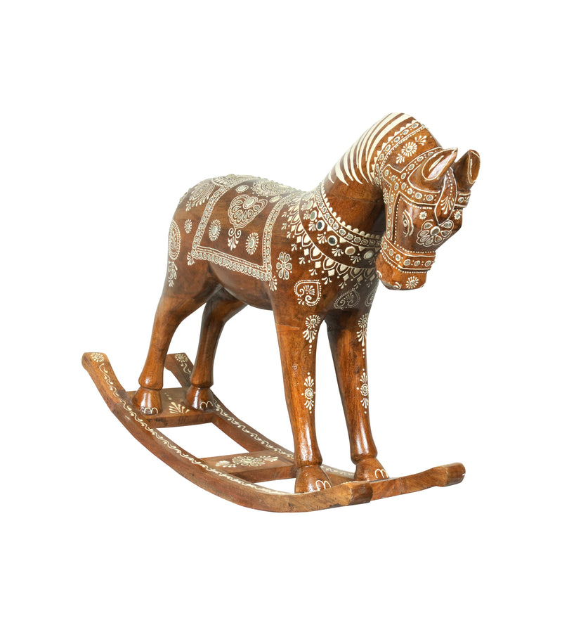 Handcrafted Rajasthani Wooden Rocking Horse – A Timeless Treasure