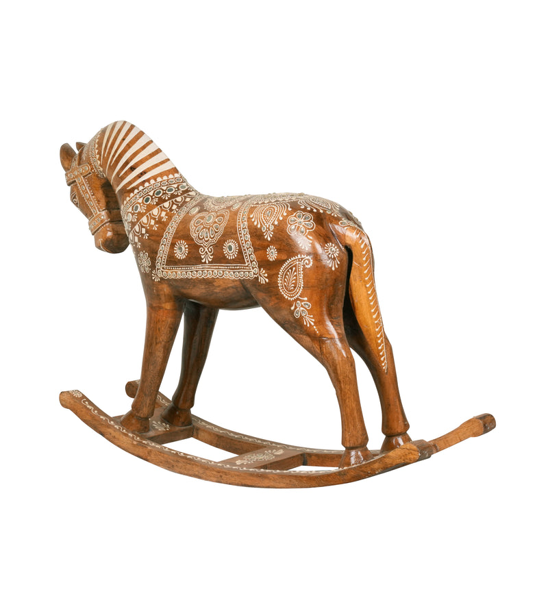 Handcrafted Rajasthani Wooden Rocking Horse – A Timeless Treasure