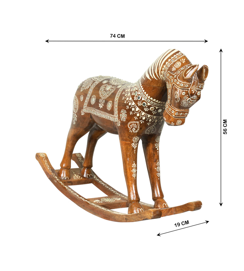 Handcrafted Rajasthani Wooden Rocking Horse – A Timeless Treasure
