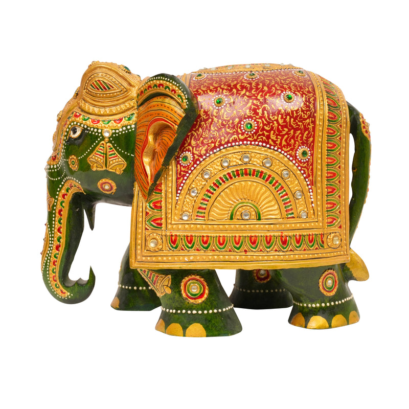 Handcrafted Painted Elephant Figurine – Traditional Indian Art and Craft