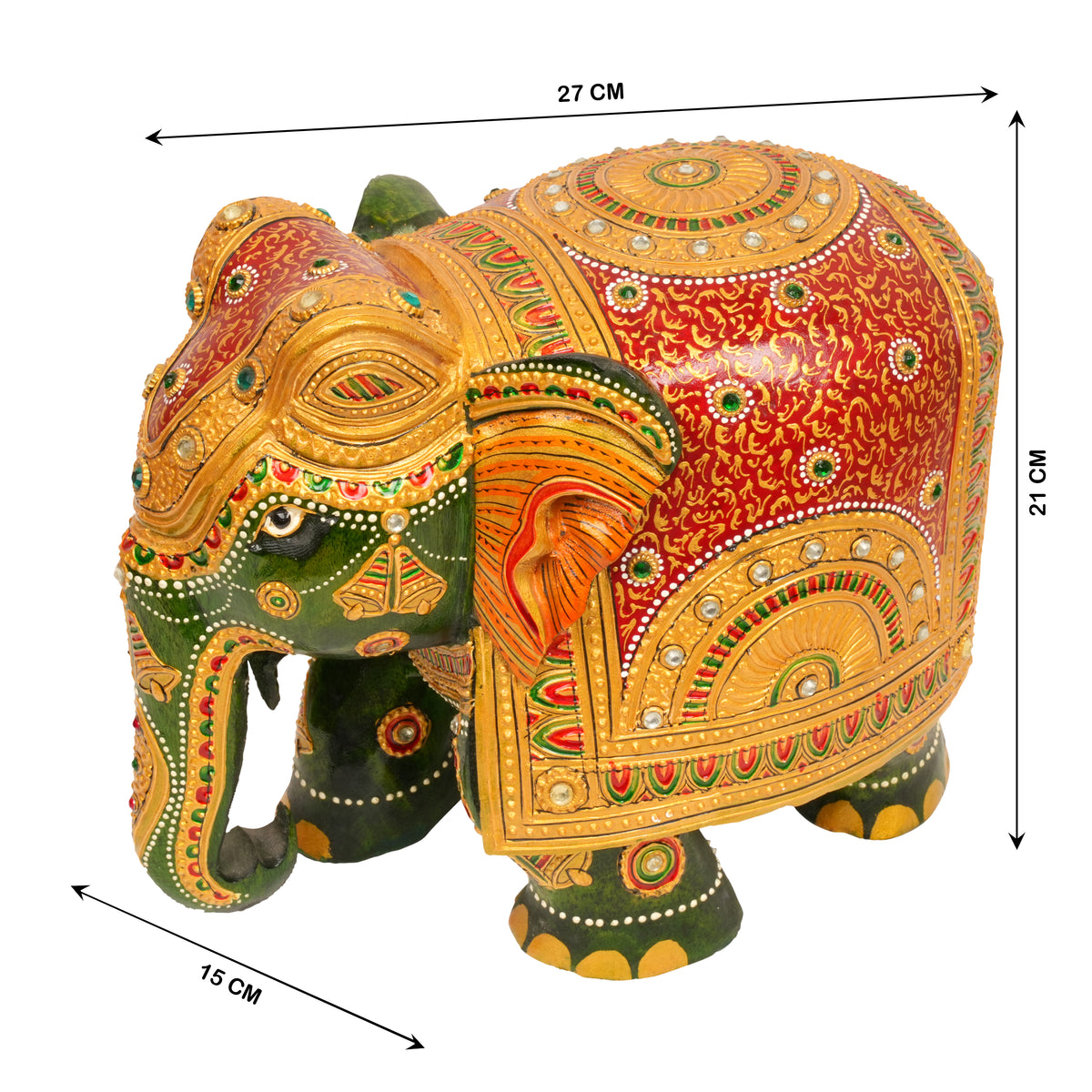 Handcrafted Painted Elephant Figurine – Traditional Indian Art and Craft
