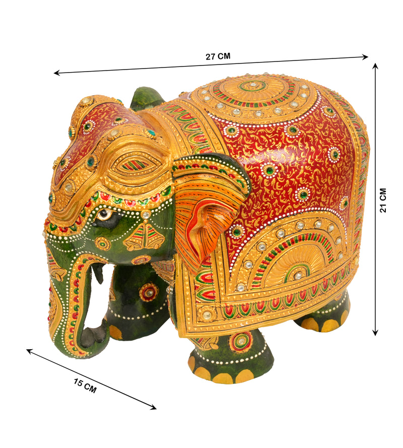 Handcrafted Painted Elephant Figurine – Traditional Indian Art and Craft