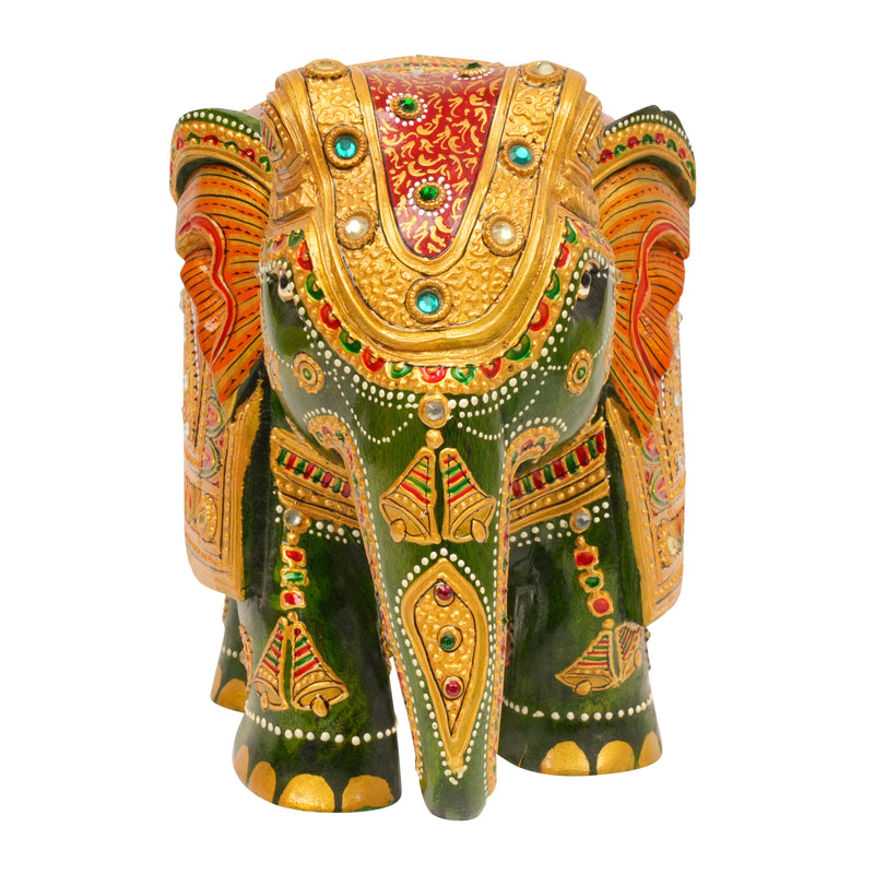 Handcrafted Painted Elephant Figurine – Traditional Indian Art and Craft