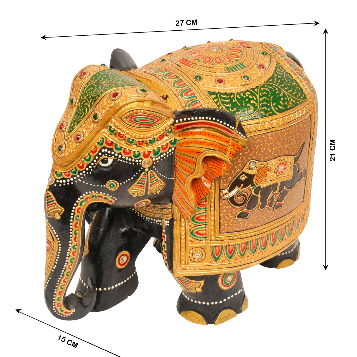 Handcrafted Painted Elephant Figurine – Traditional Indian Art and Craft