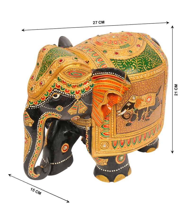 Handcrafted Painted Elephant Figurine – Traditional Indian Art and Craft