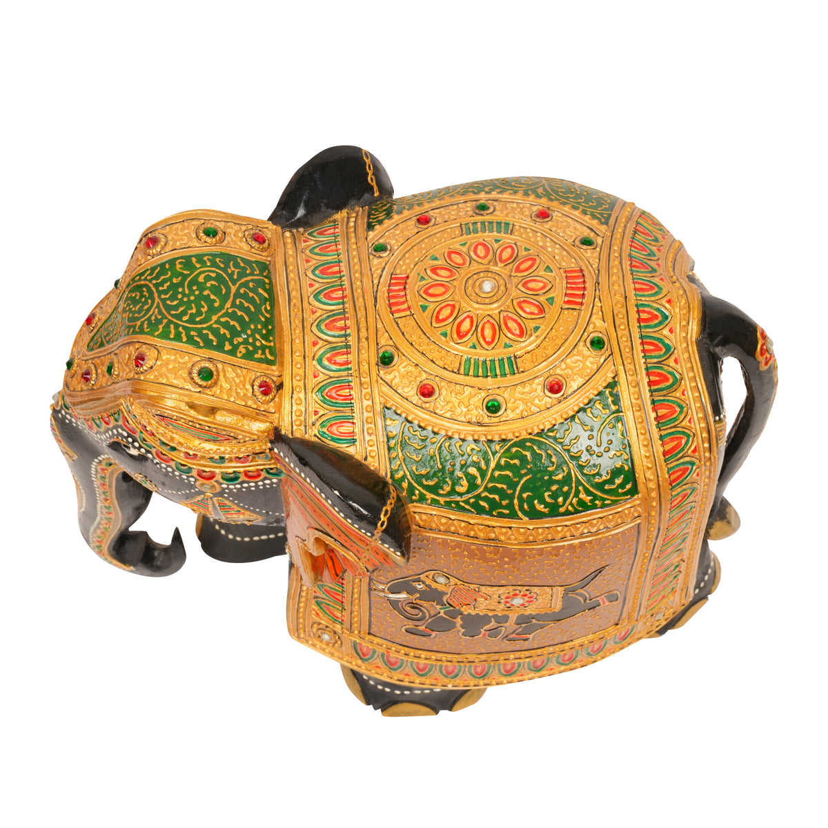 Handcrafted Painted Elephant Figurine – Traditional Indian Art and Craft