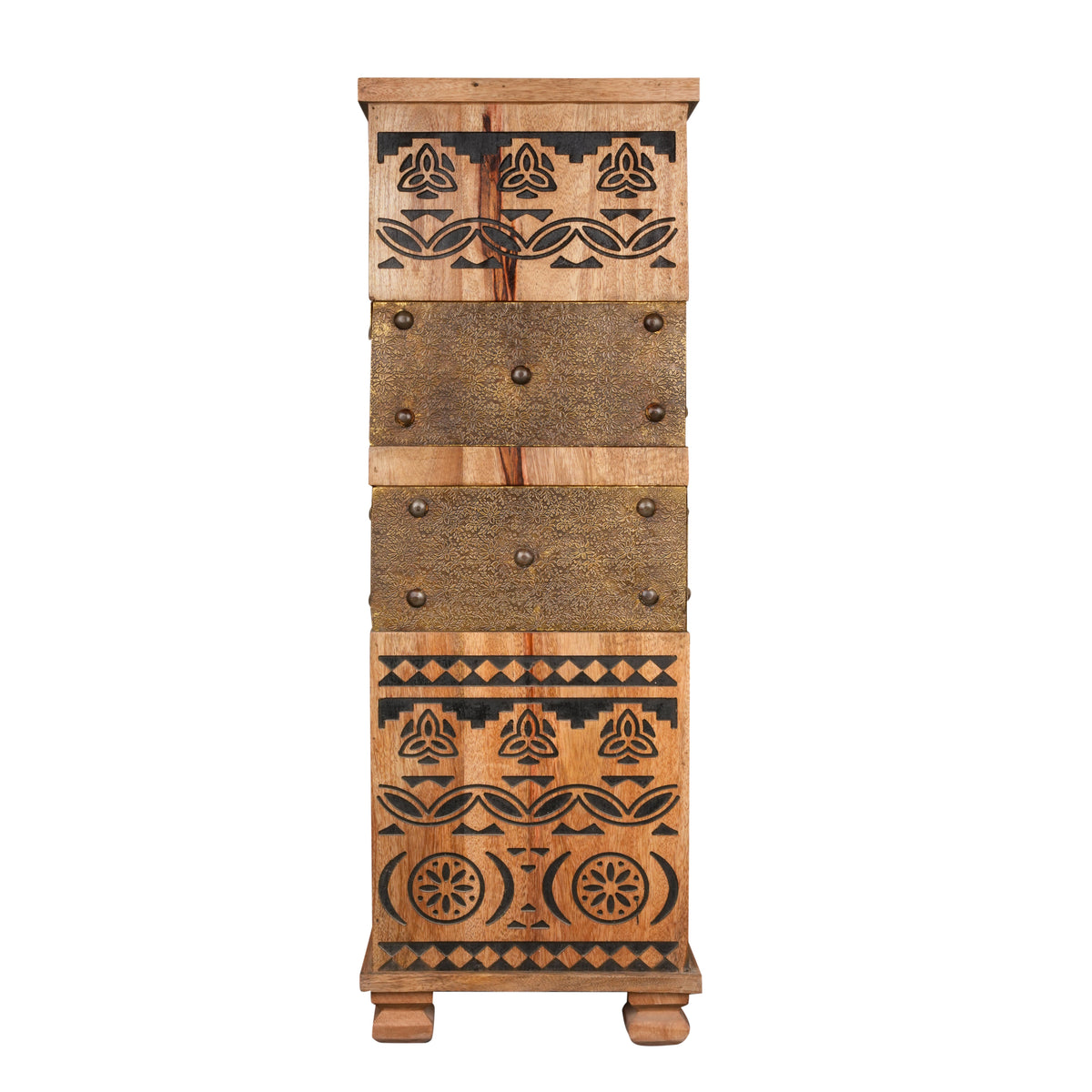 Tara Pillar - Handcrafted Tall Mango Wood Accent Stand