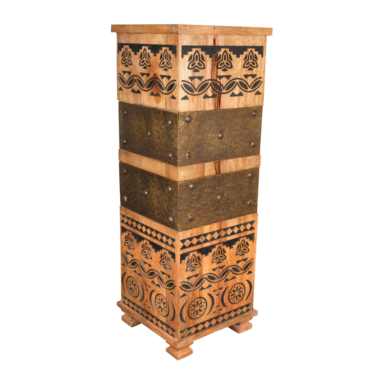 Tara Pillar - Handcrafted Tall Mango Wood Accent Stand