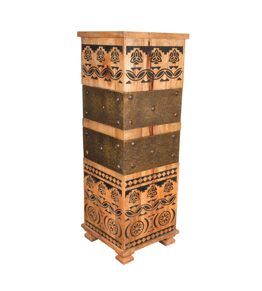 Tara Pillar - Handcrafted Tall Mango Wood Accent Stand