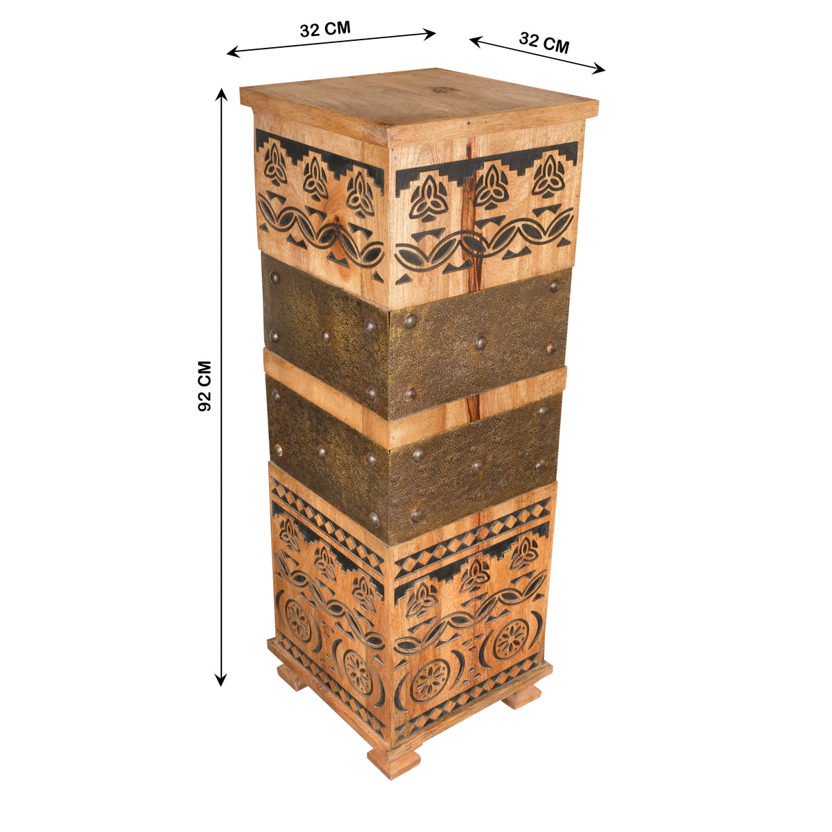 Tara Pillar - Handcrafted Tall Mango Wood Accent Stand