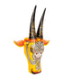Hand-Painted Wooden Bull Head - Large