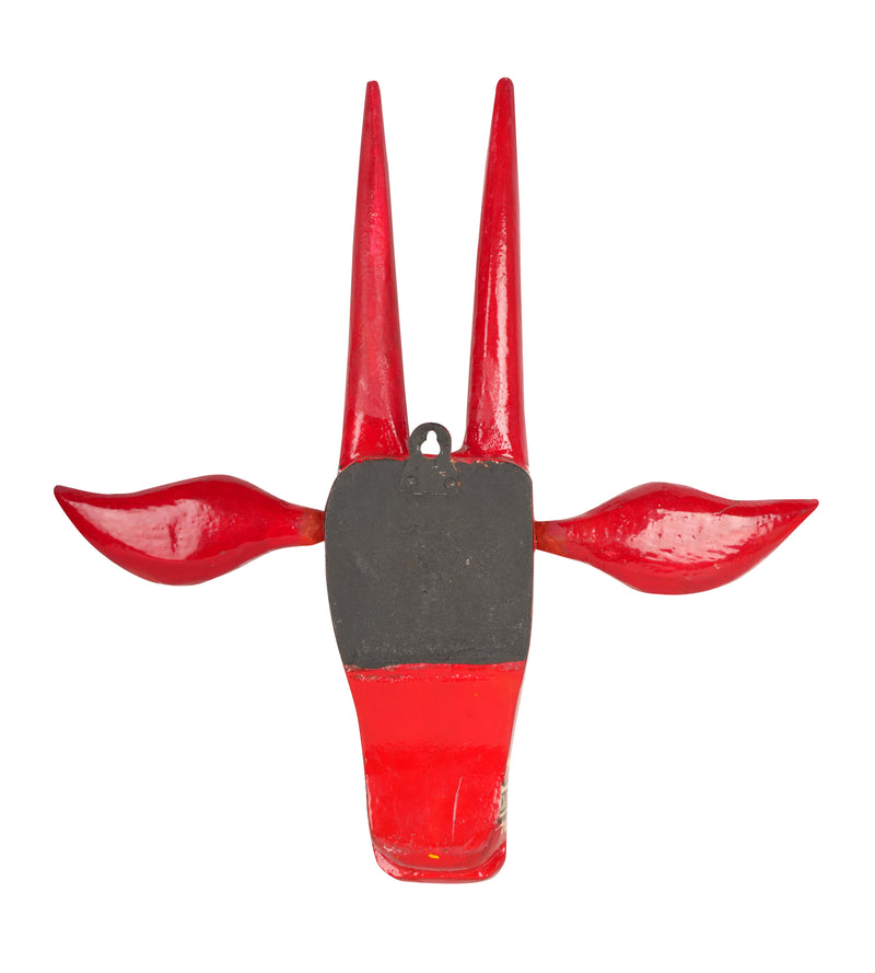 Handcrafted Wooden Bull Head Décor - Small