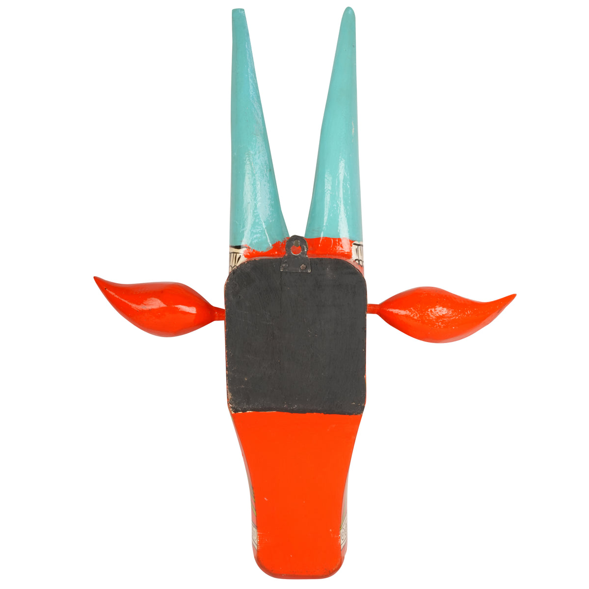 Hand-Painted Wooden Bull Head - Large