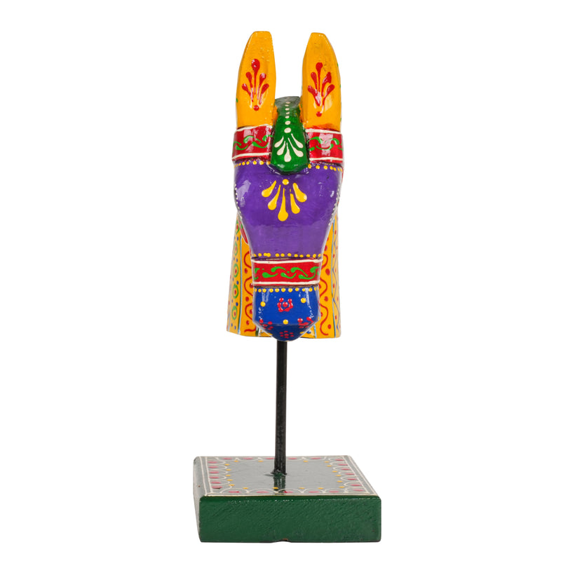 Hand-Painted Wooden Horse Head Sculpture