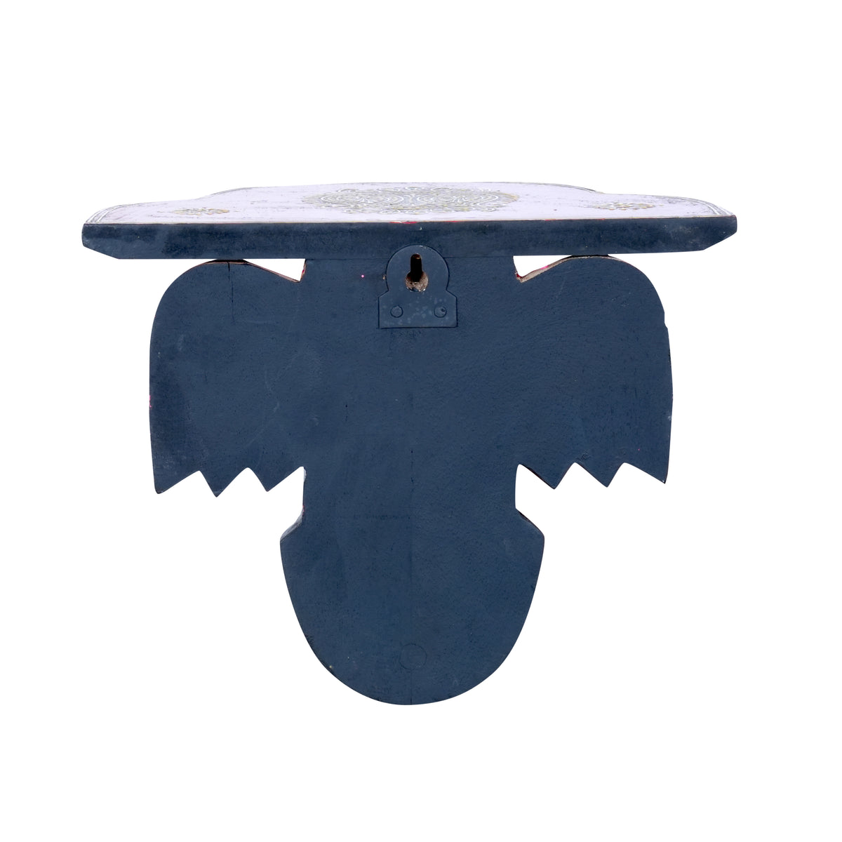 Hand-Painted Wooden Elephant Wall Bracket and Shelf