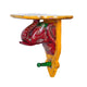 Vibrant Hand-Painted Wooden Elephant Wall Shelf with Hook