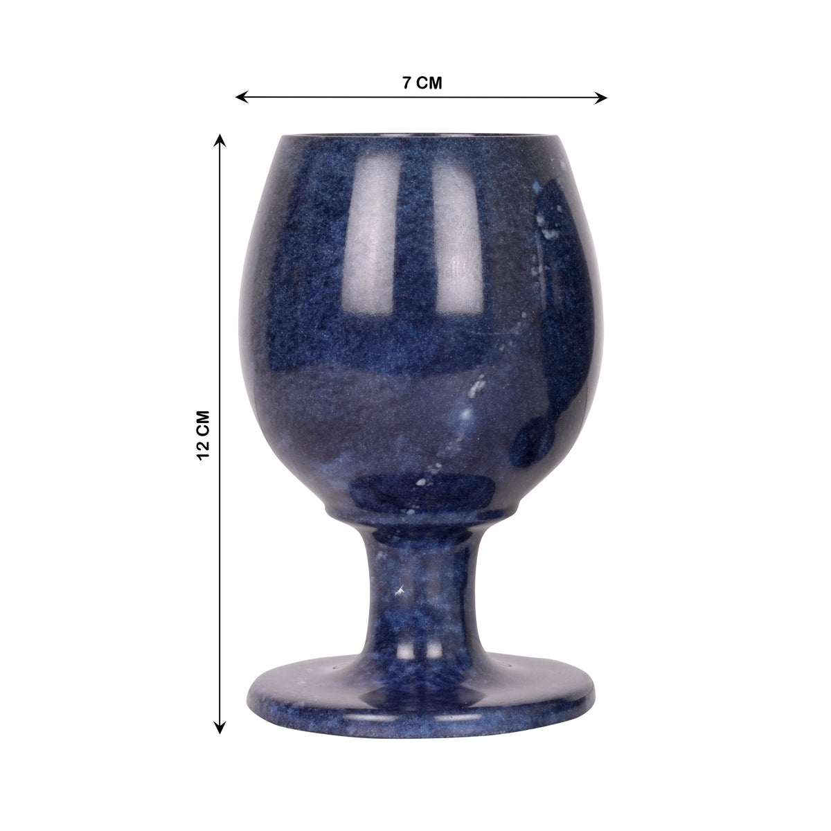 Set of 2 Handcrafted Blue Onyx Goblets with Smooth Polished Finish – Decorative & Functional Drinkware