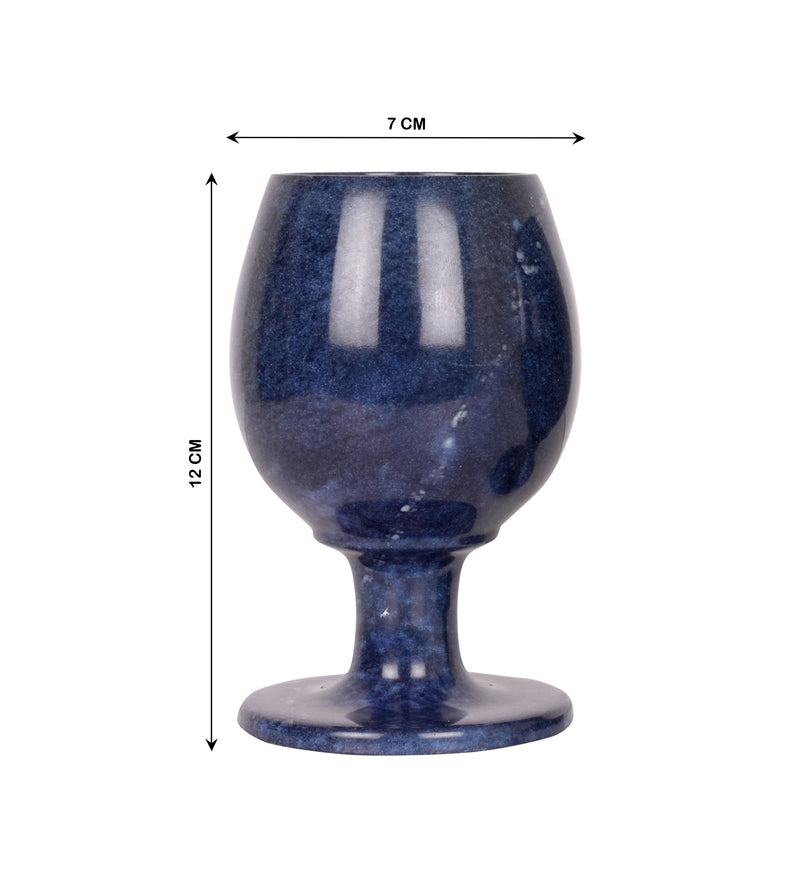 Set of 2 Handcrafted Blue Onyx Goblets with Smooth Polished Finish – Decorative & Functional Drinkware