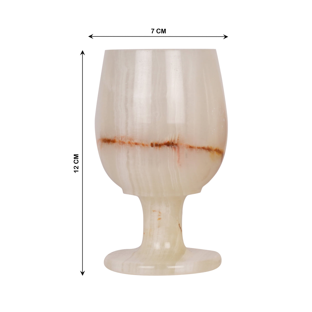 Set of 2 Elegant White Onyx Goblets with Smooth Finish – Handcrafted Drinkware for Luxury Dining