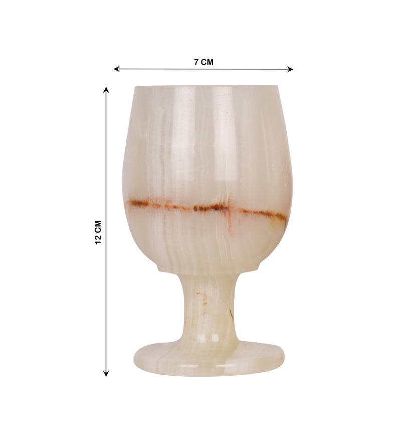 Set of 2 Elegant White Onyx Goblets with Smooth Finish – Handcrafted Drinkware for Luxury Dining