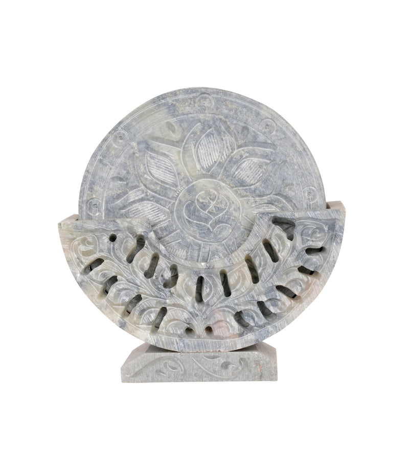 Set of 6 Handcrafted Marble Coasters with Intricate Carvings