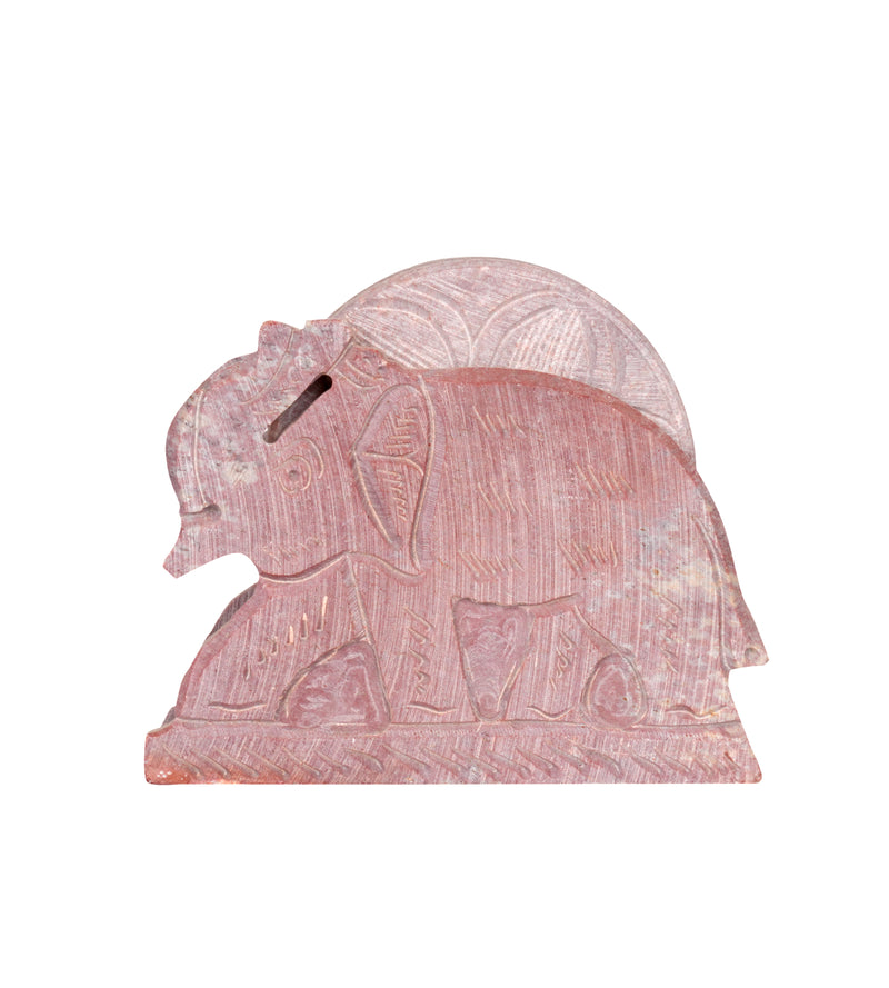 Elephant-Shaped Marble Coaster Set with Holder - Set of 6