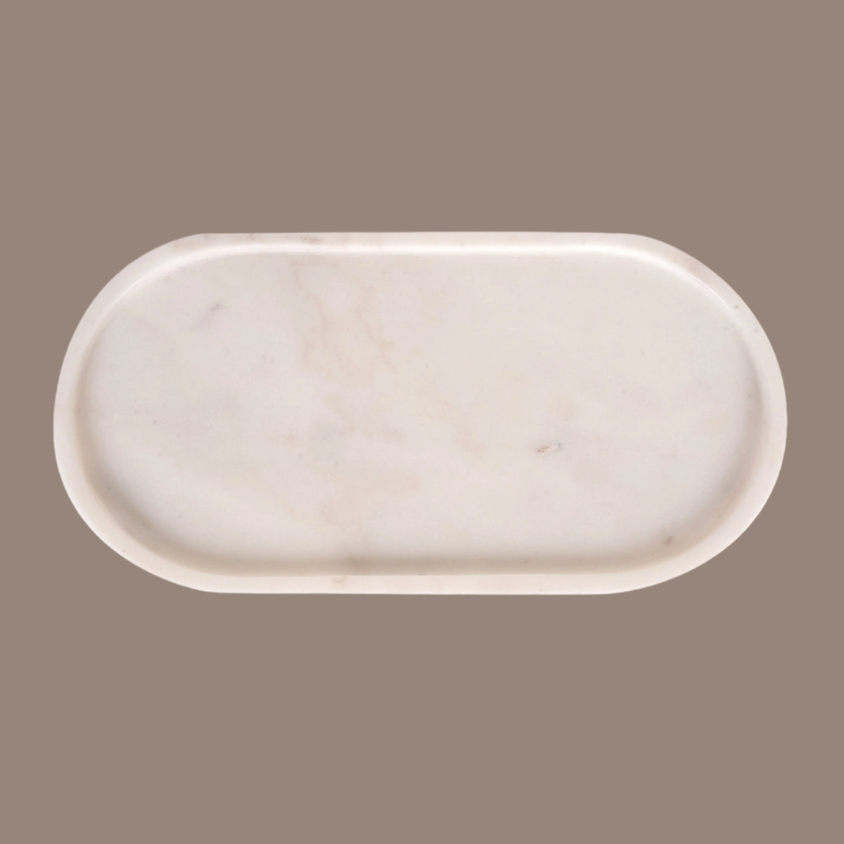 Elegant Rectangular Marble Tray with Rounded Edges