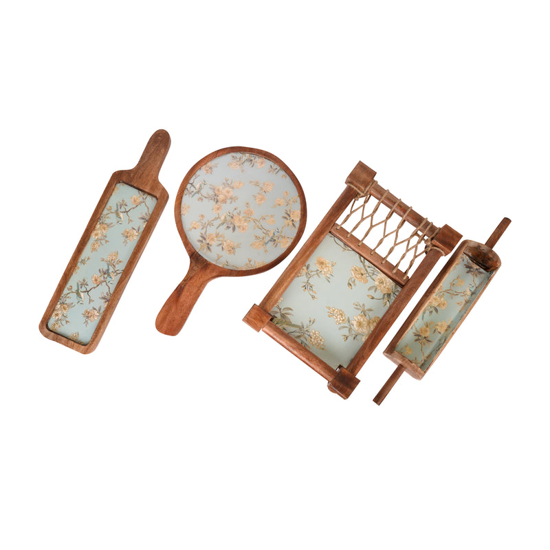 Handcrafted Resin Art Trays - Set of 4