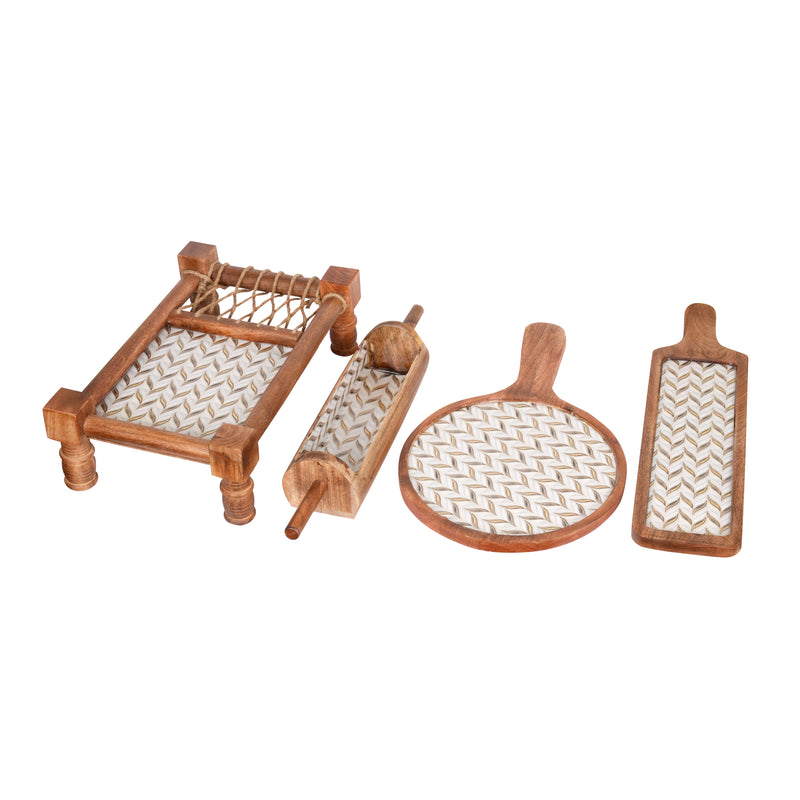 Handcrafted Resin Art Trays - Set of 4