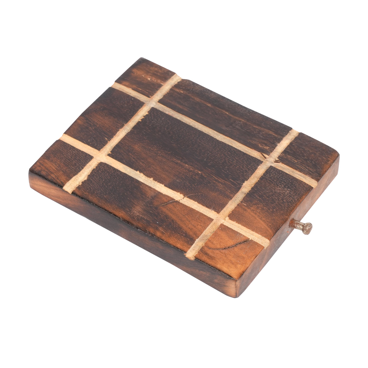 Hand-Carved Sheesham Wood Coaster Set